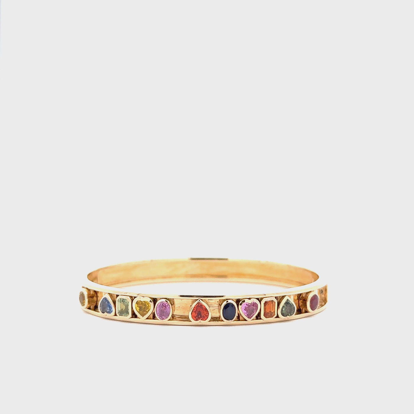 Rainbow Sapphire Slider Bangle