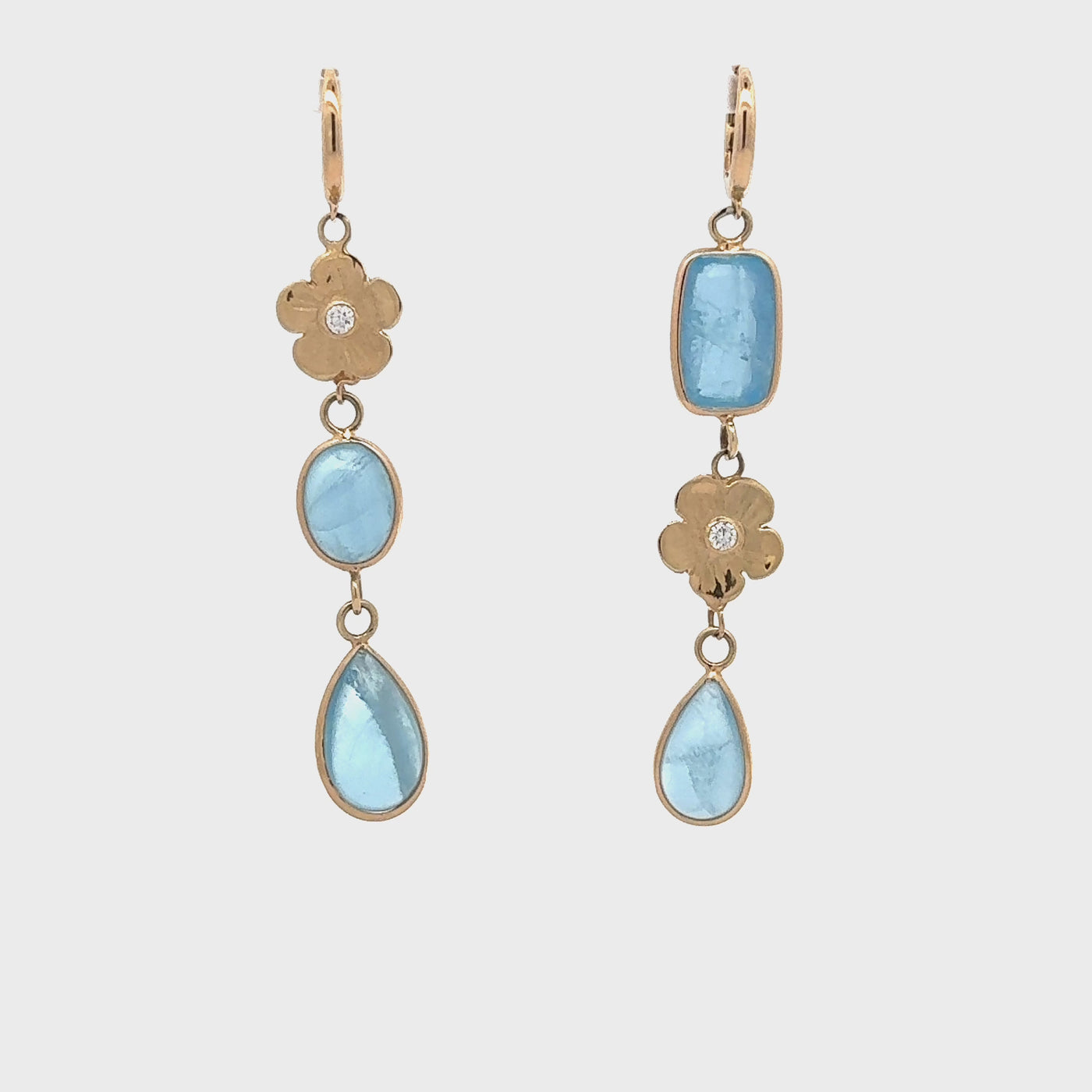 Blue Topaz and Petunia Diamond Dusters