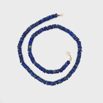 Sliced Lapis Bead Necklace