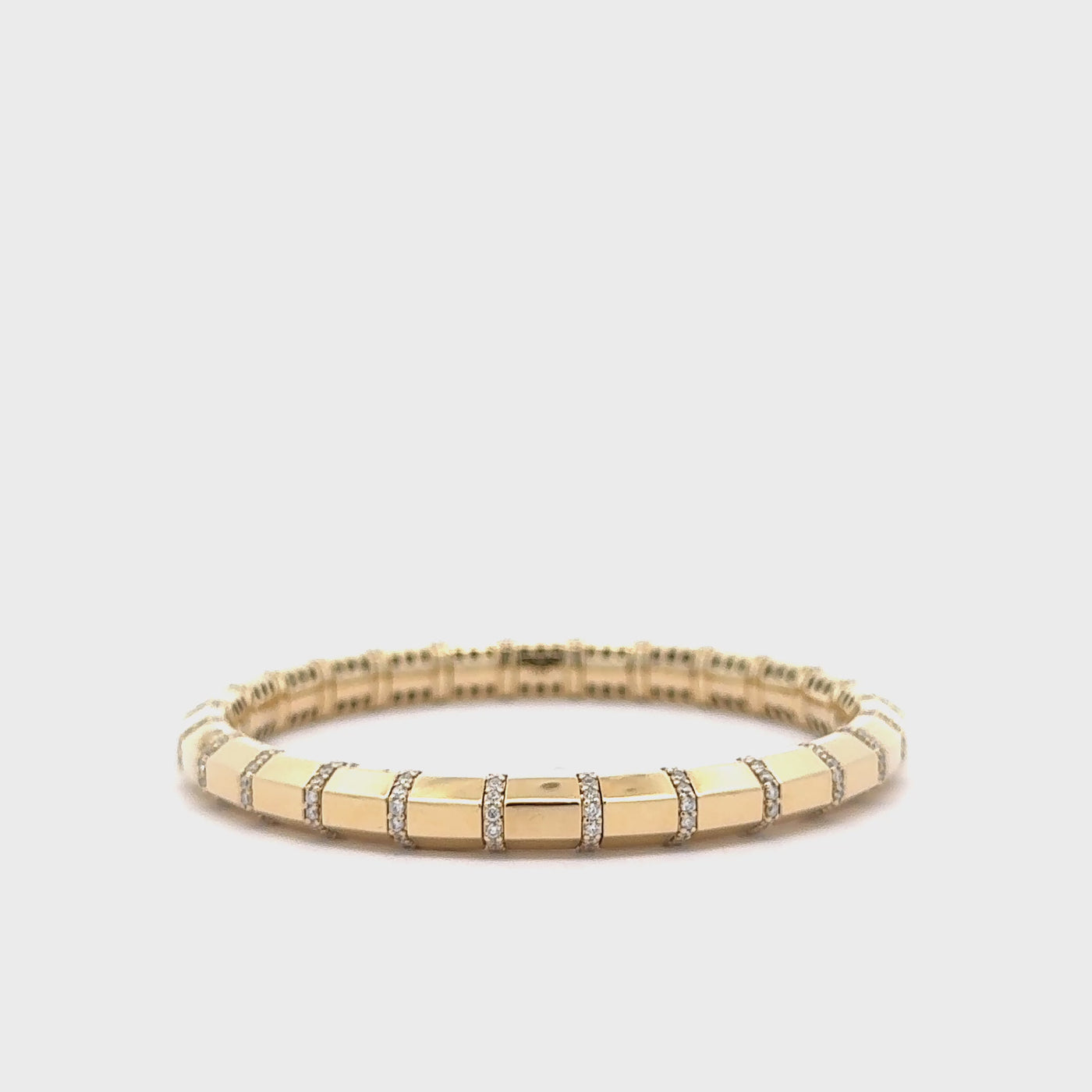 Gold & Diamond Segment Stretch Bracelet