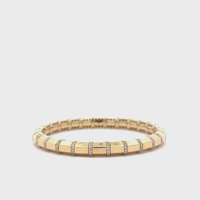 Gold & Diamond Segment Stretch Bracelet