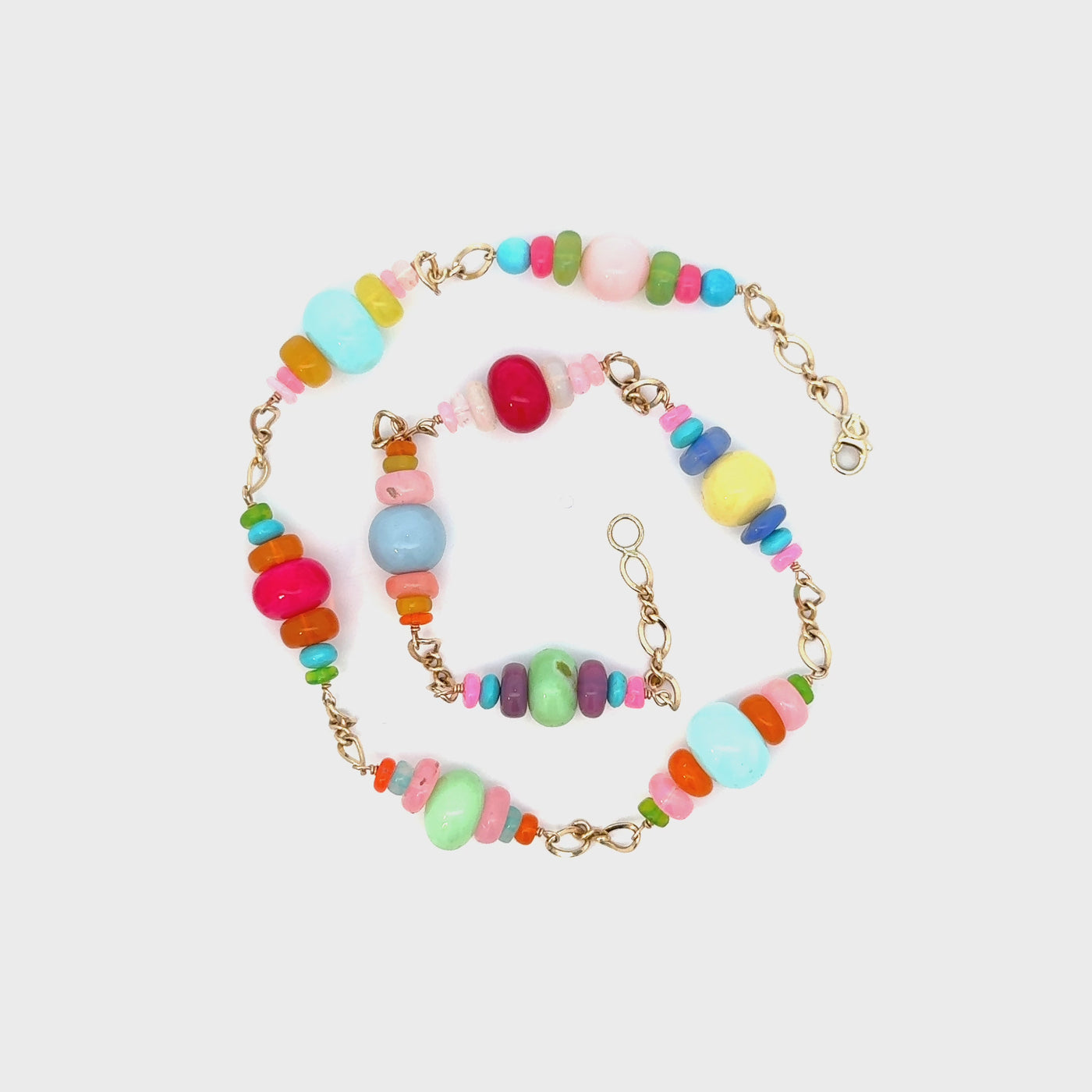 Multicolor Opal & Turquoise Bead Necklace