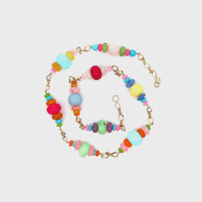 Multicolor Opal & Turquoise Bead Necklace