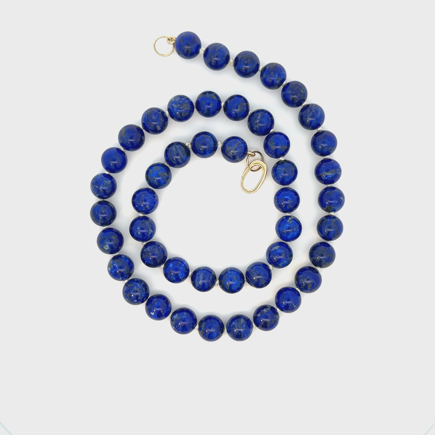 Round Lapis Bead Necklace