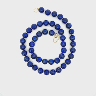 Round Lapis Bead Necklace