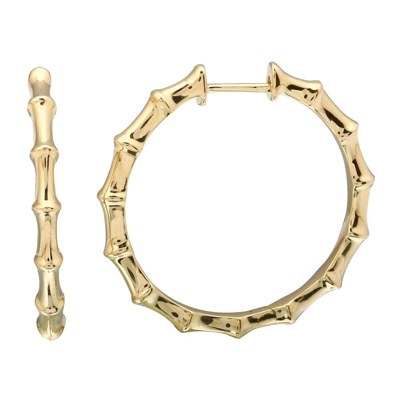 Gold Bamboo Hoops/ 2.5mm