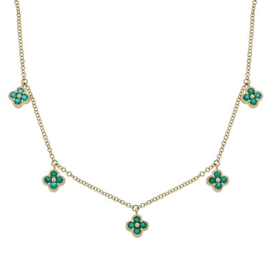 Emerald Flower Confetti Necklace