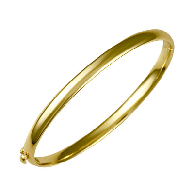 Oval Solid Gold Bangle/4.8mm