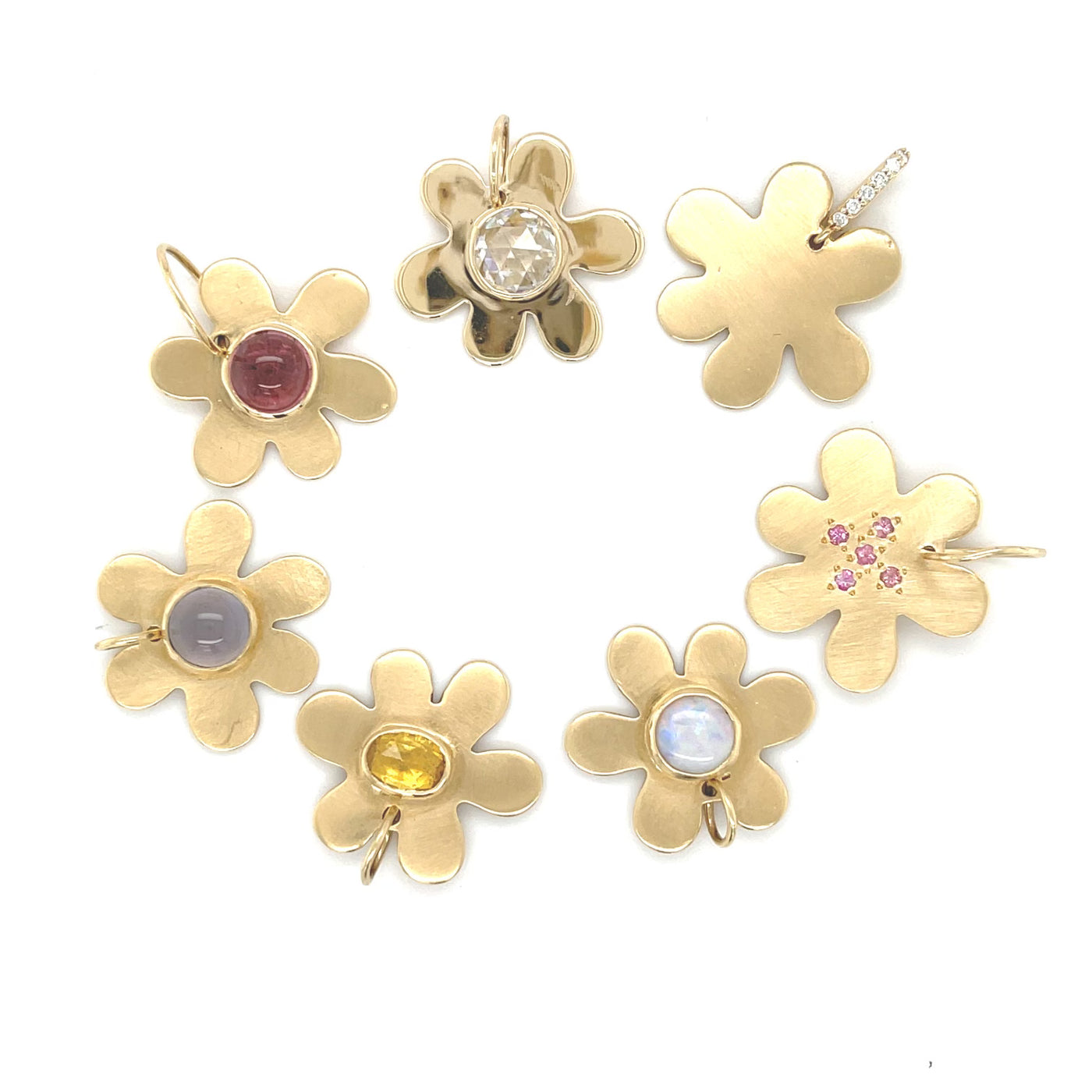 Daisy Charm with Yellow Sapphire