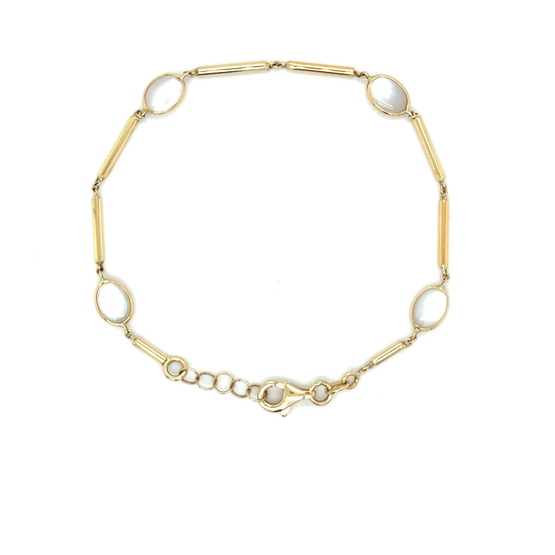 Moonstone & Gold Segment Bracelet