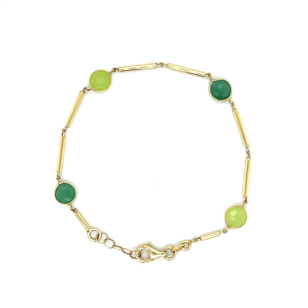 Green Amethyst Segment Bracelet