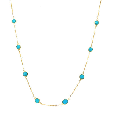Round Turquoise Station Necklace