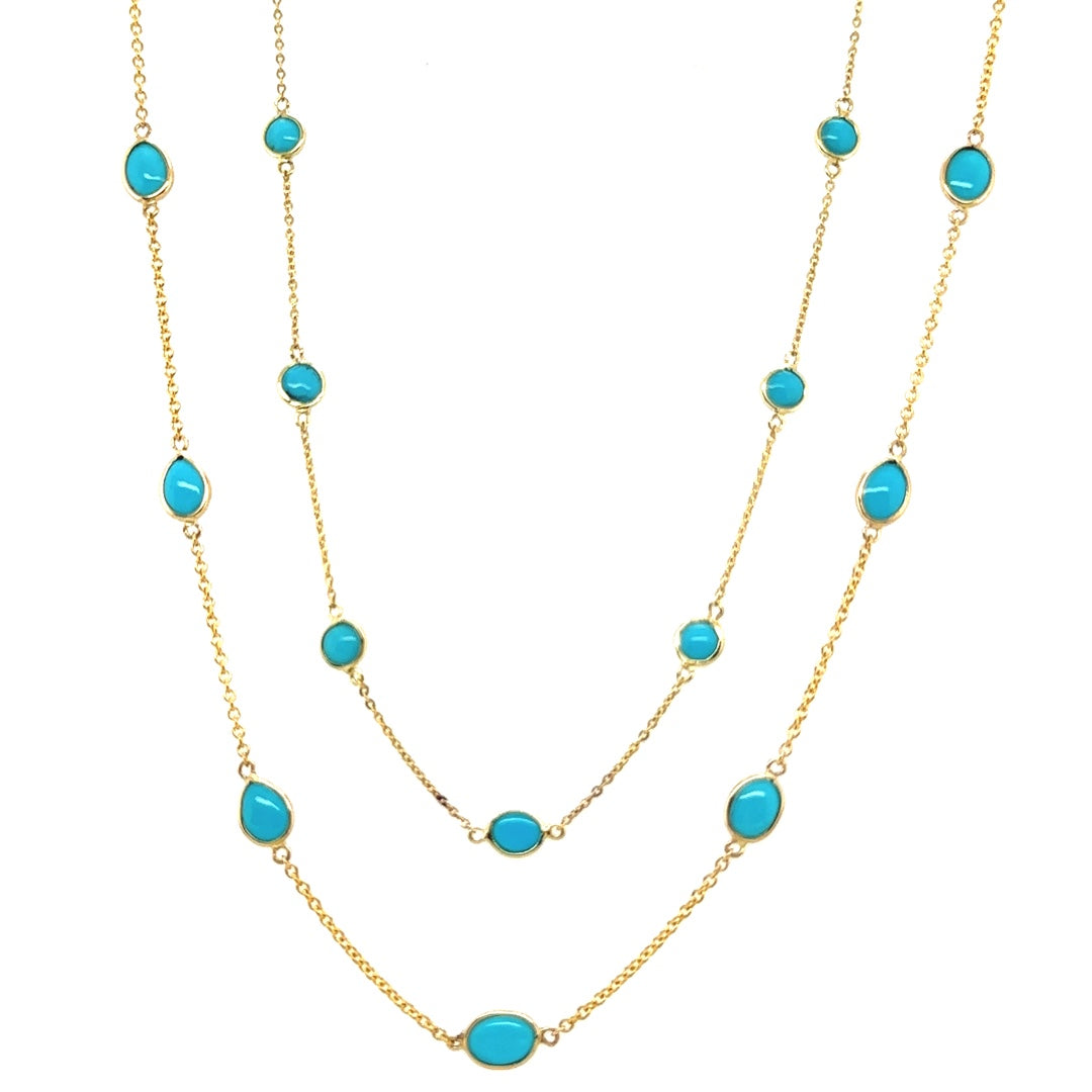 Turquoise Oval Station Necklace
