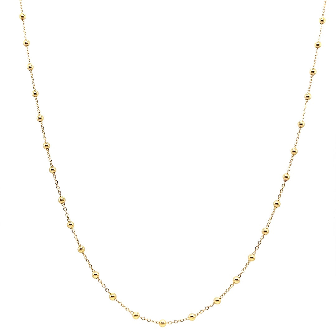 Gold Bead Station Chain/ 2mm