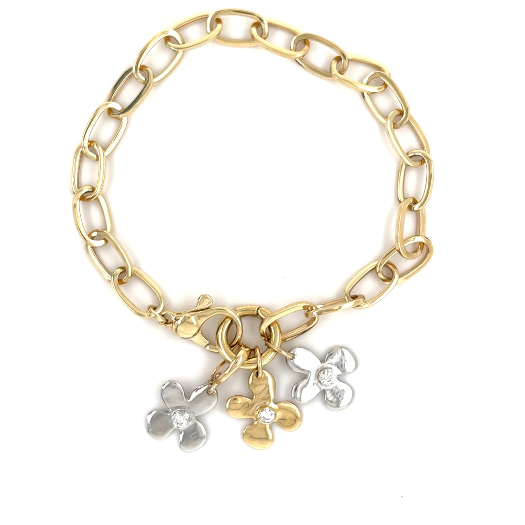 Solid Oval Square Link Bracelet