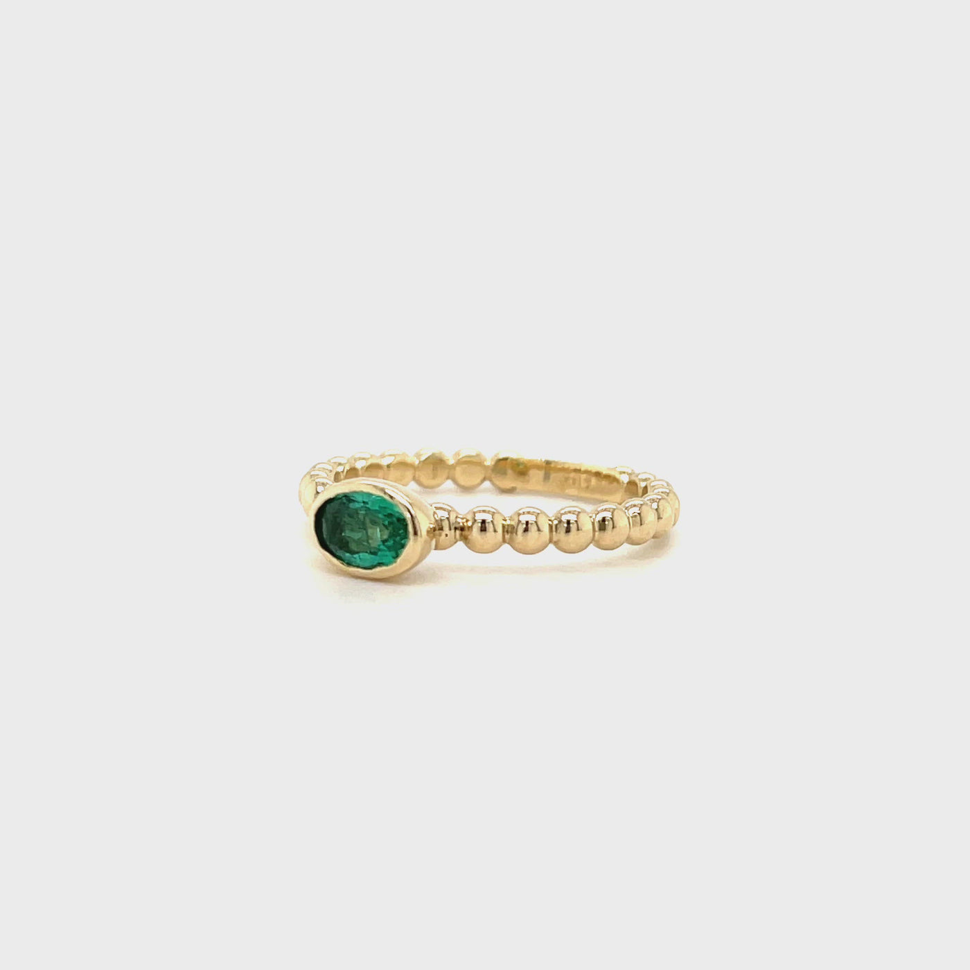 Emerald Beaded Stacking Ring