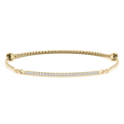 Diamond Bar /Adjustable Gold Cord Bracelet