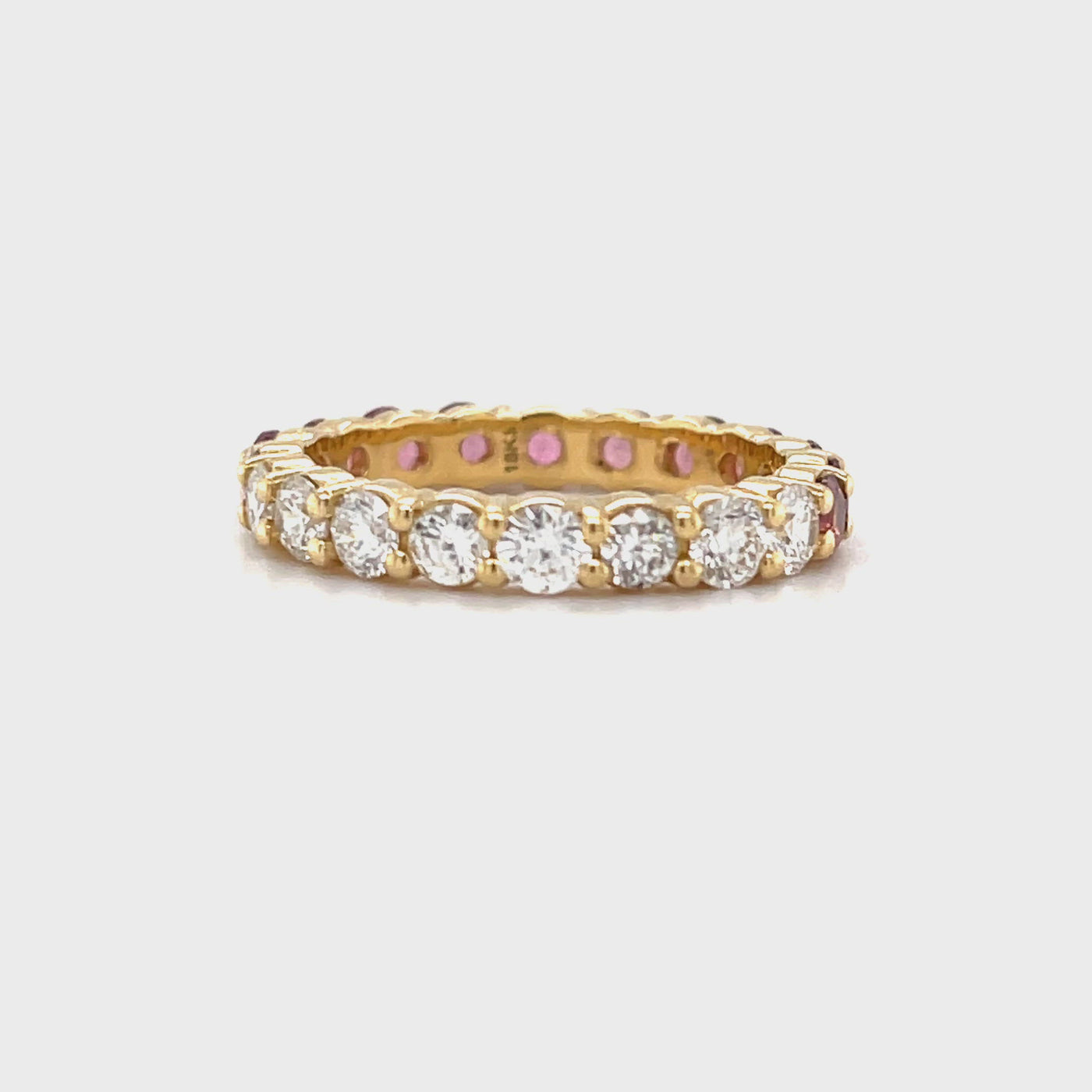 Diamond and Pink Tourmaline Half and half ring