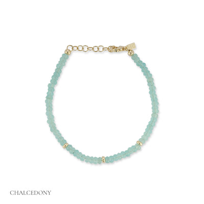 Chalcedony Birthstone Bead Bracelet