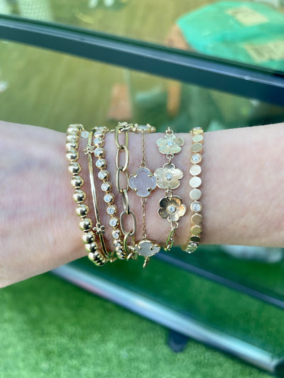 Solid Oval Square Link Bracelet
