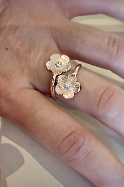 Petunia Diamond Rose Gold Split Ring - Lauren Sigman Collection