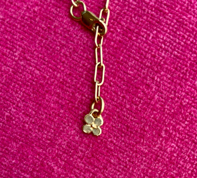Gold Heart and Lilac Paperclip Bracelet