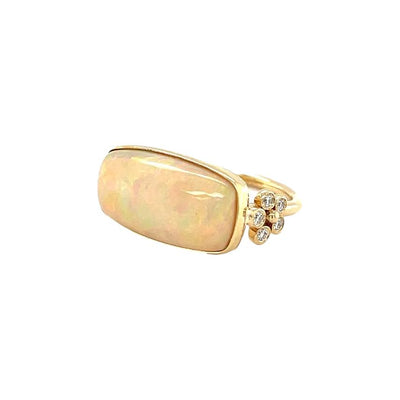 Ethiopian Opal Diamond & Flower Ring - Lauren Sigman Collection