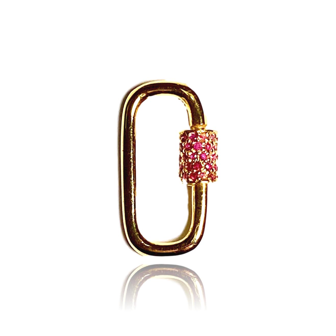 Pink Sapphire Carabiner Lock - Lauren Sigman Collection