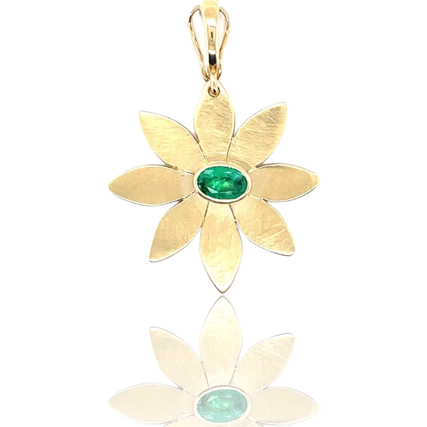 Sunburst Leaf Charm with Emerald