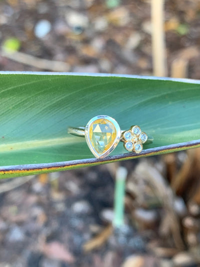 Pear Cut Bezel Set Yellow Sapphire Ring - Lauren Sigman Collection