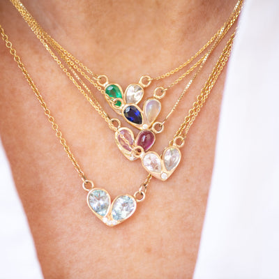 Emerald/White Sapphire and Diamond Necklace