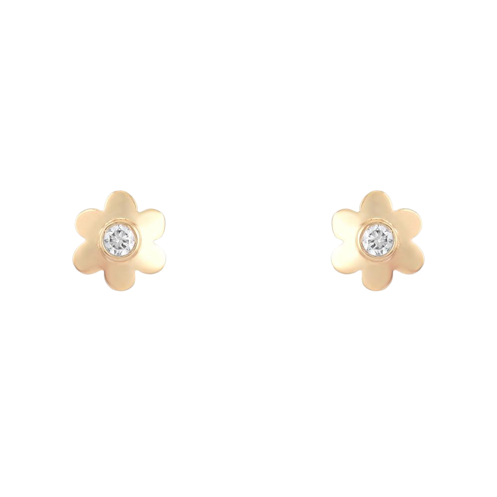 Tiny Diamond Flower Studs