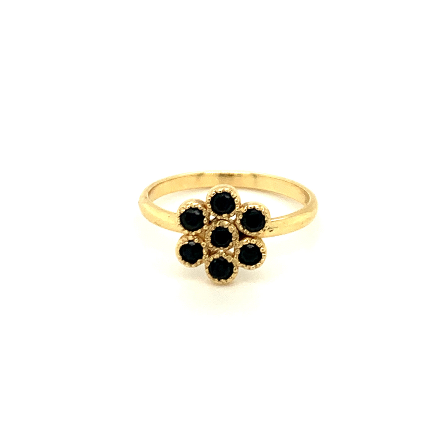 Water Lily Ring with Black Spinel - Lauren Sigman Collection