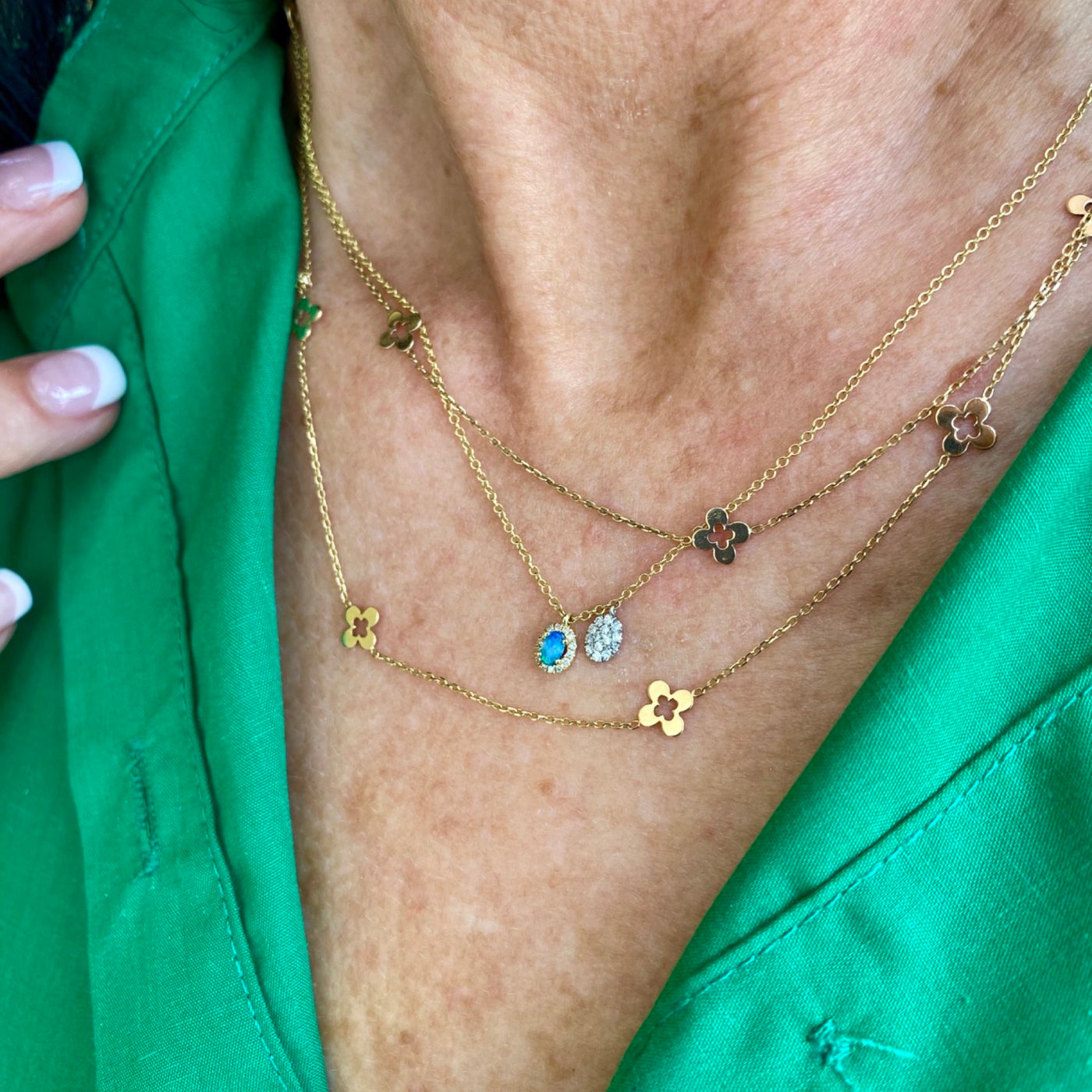 Diamond Opal & Confetti Necklace