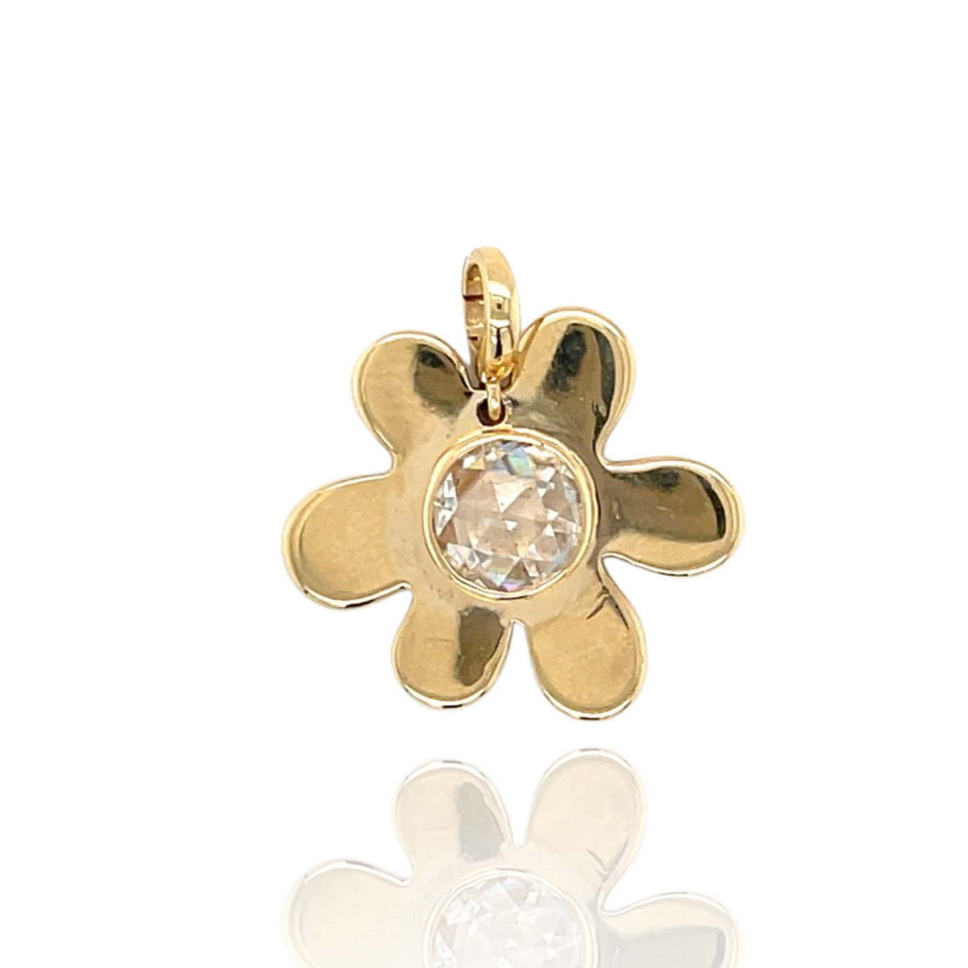 Daisy Charm with Moissanite