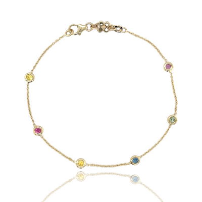 Lilac Rainbow Sapphire Station Bracelet