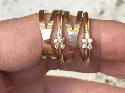 Gold Tansy Stacking Band with Diamonds - Lauren Sigman Collection
