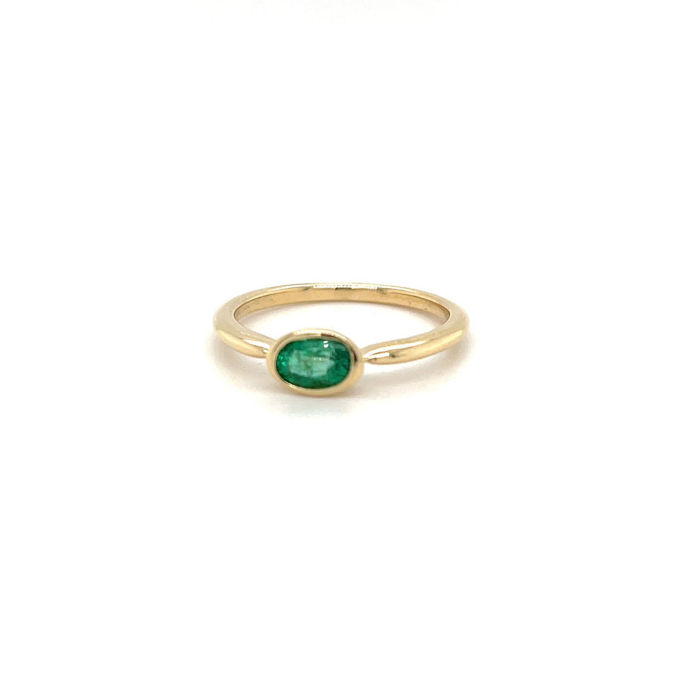 Emerald Oval Stacking Ring