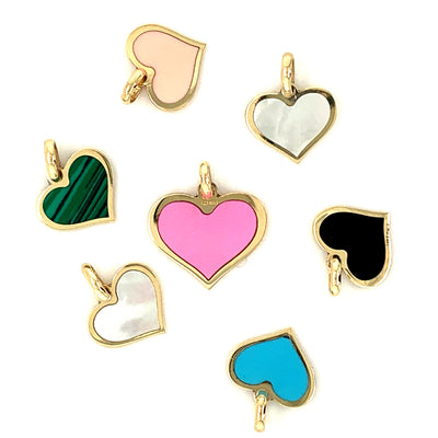 Small Inlay Heart Charms