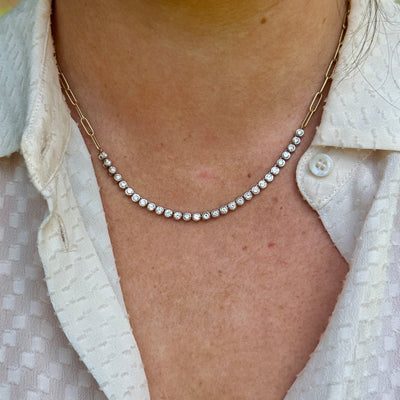 Diamond Half and Half Necklace