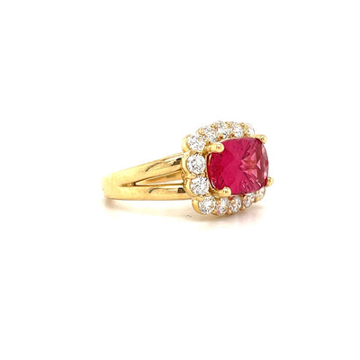 Pink Spinel (3.35 ct) and Diamond Ring/18K
