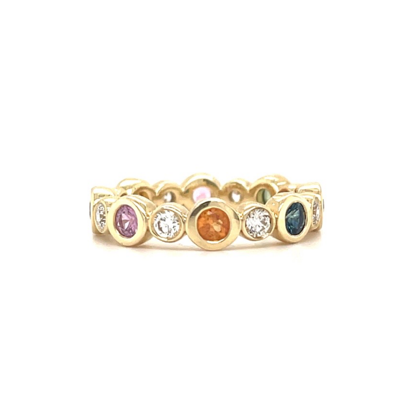 Rainbow Sapphire & Diamond Dandelion Band/Large