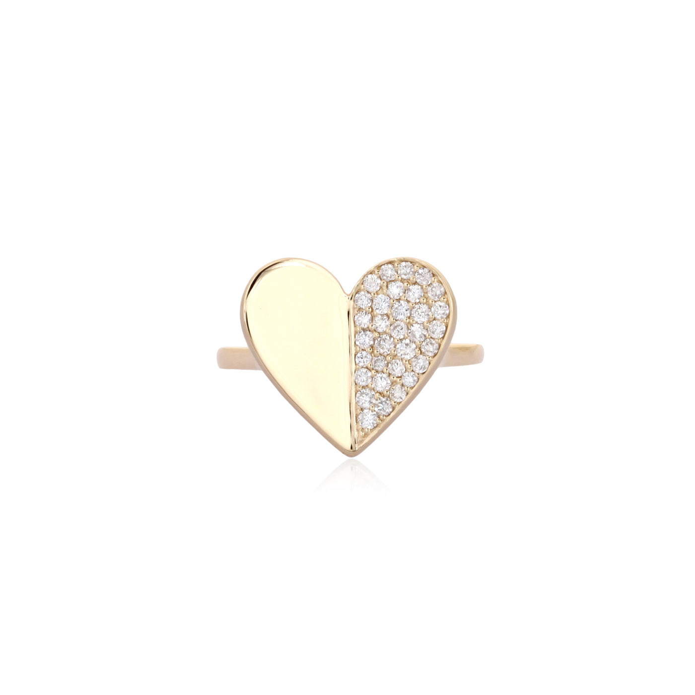 Diamond Split Heart Ring