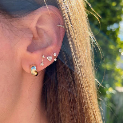 Gold Bubble Huggie Earring