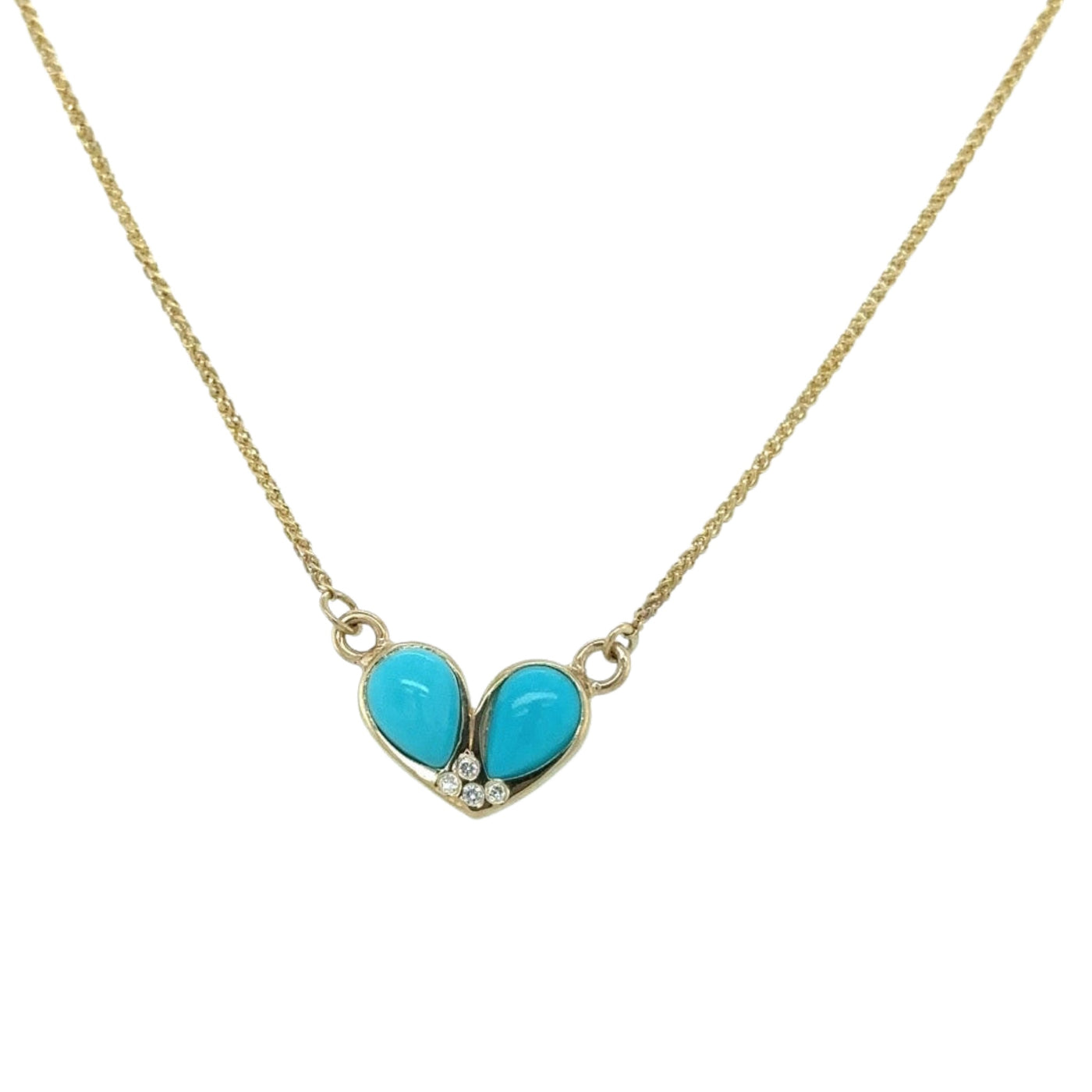 Turquoise and Diamond Heart