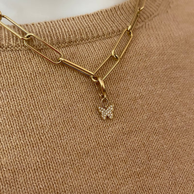 Diamond Mini Butterfly Charm