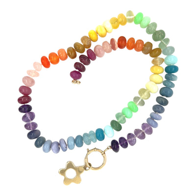 Classic Rainbow Necklace/ Wildflower Charm