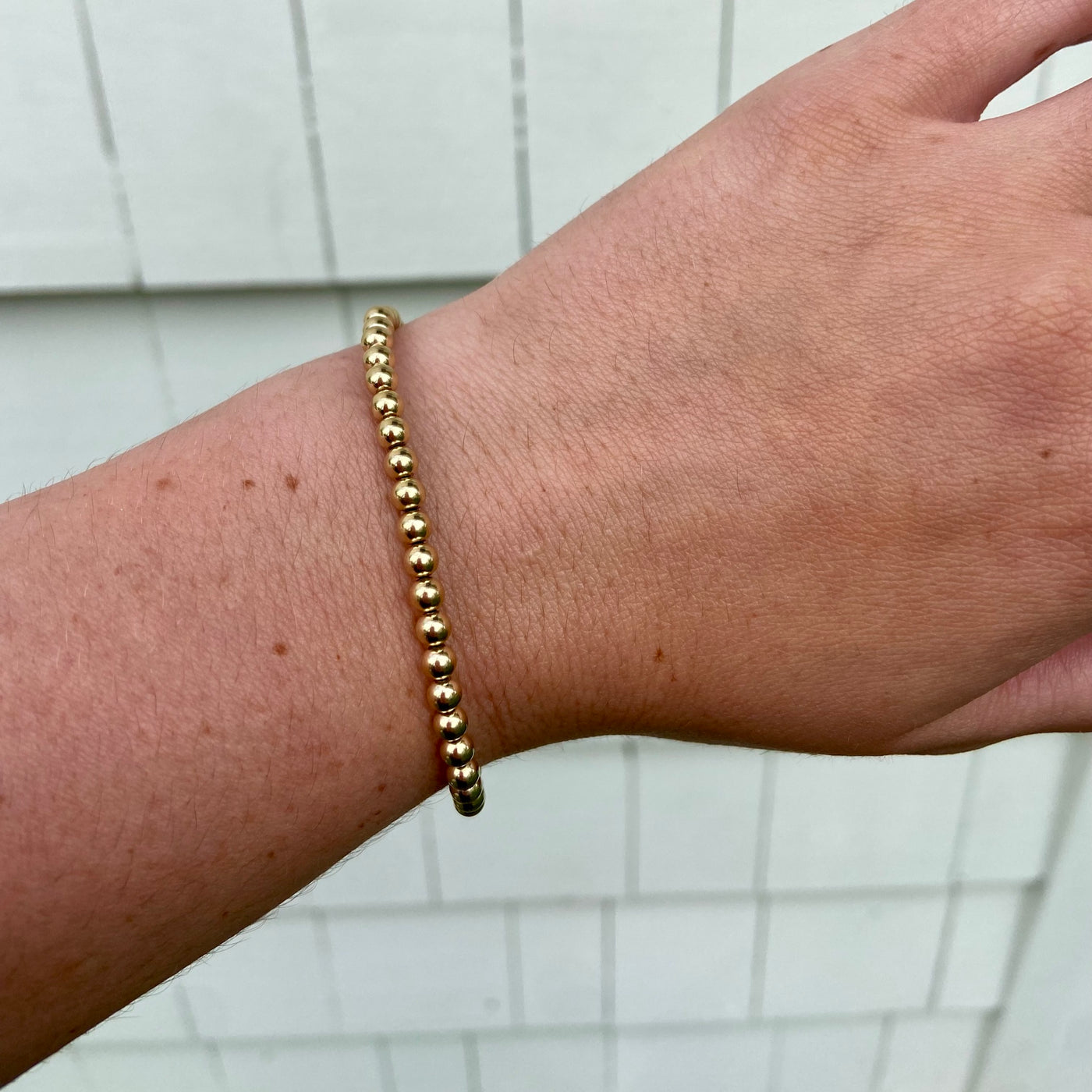 Gold Bead Bracelet/4mm