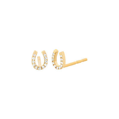 Diamond Mini Horseshoe Studs