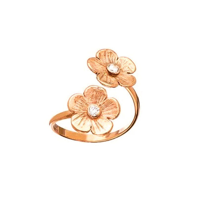 Petunia Diamond Rose Gold Split Ring - Lauren Sigman Collection